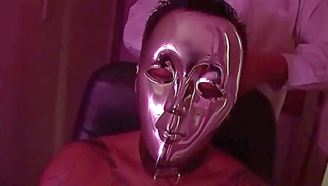 Masko asian gets ass fucked by a big fat cock