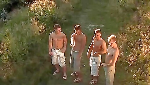 Sultry blonde anonymousal blown in a group fuck